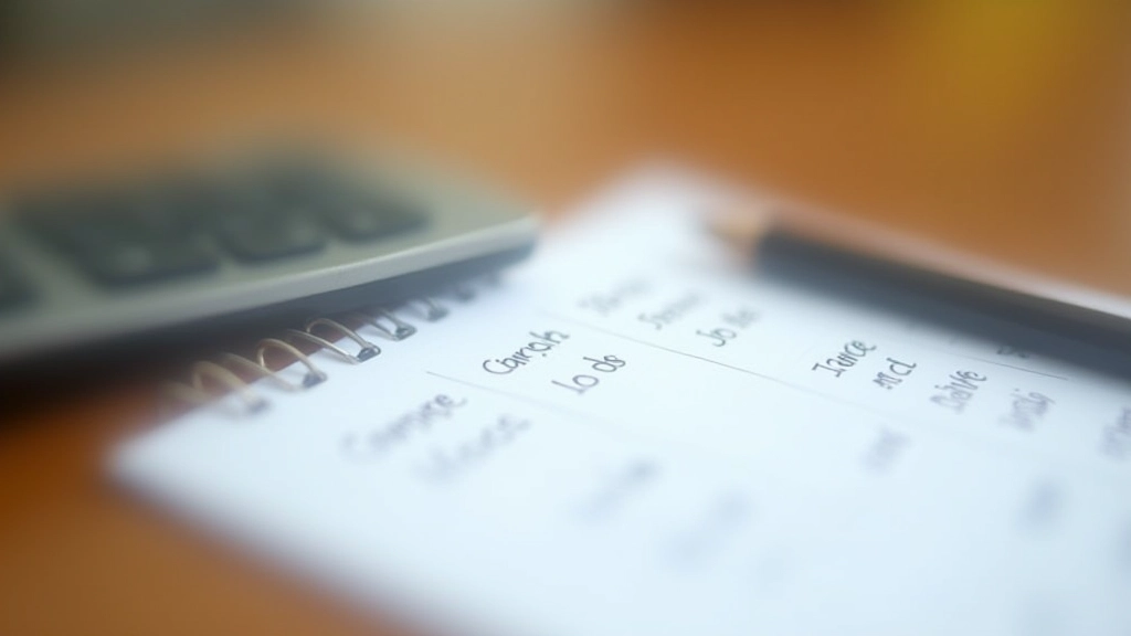 Calculatrice et feuille de calcul avec les montants de dépenses saisonnières écrites à la main