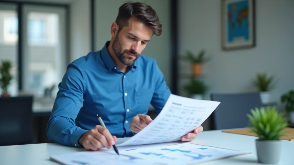 Homme pointant du doigt vers un graphique en barres montrant les écarts entre le prévu et le réel